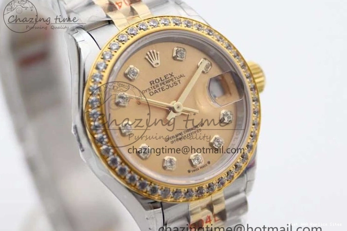 Good Copy Rolex Watches Diamonds Best Jubilee on Diamond Gold Durable Lady 1:1 TWF Bezel Markers NH DateJust SS Dial Edition 28 Bracelet 2133 YG 0102